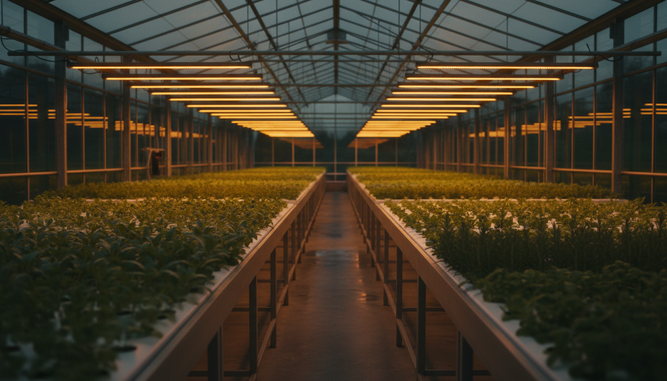 Silivri bays — rows of plants under LED